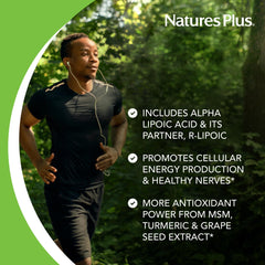 Close-up of alpha lipoic acid and its partner r-lipoic ingredients.