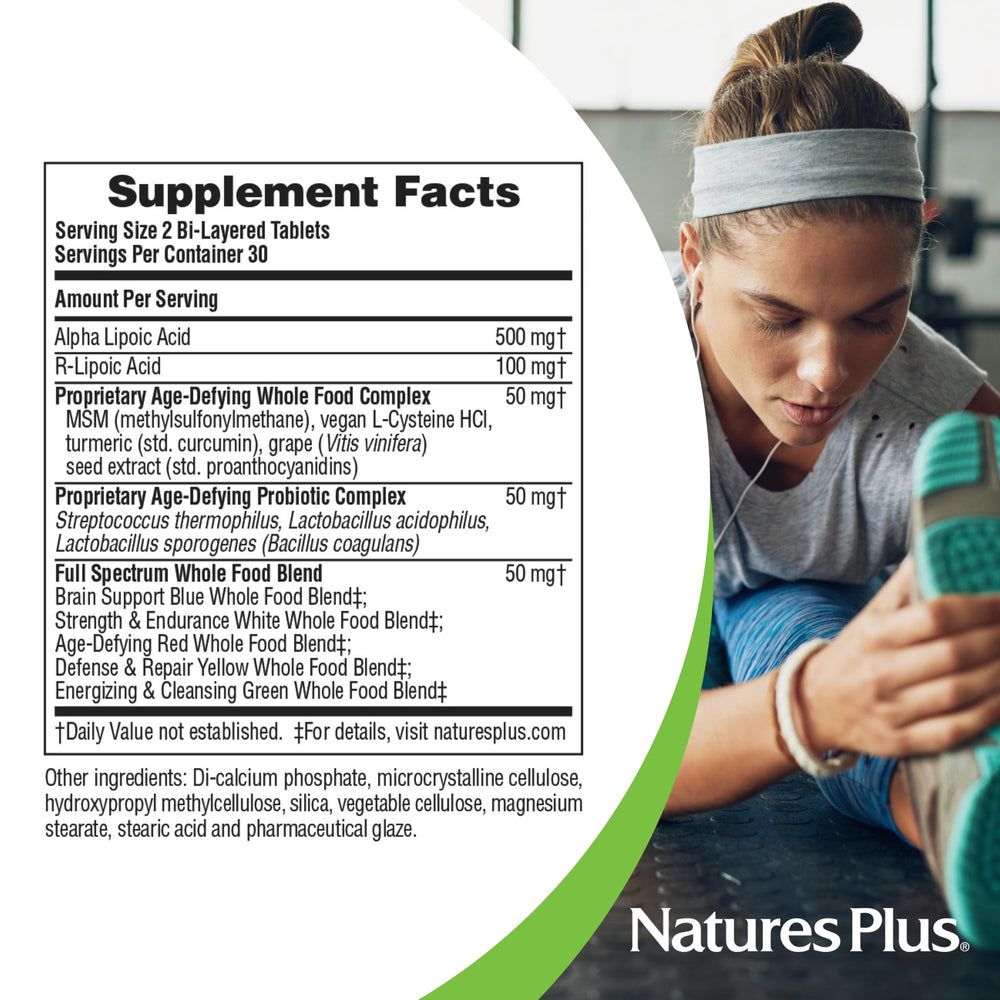 MSM, NAC, turmeric and grape seed extract illustration for Ultra Lipoic ingredients.