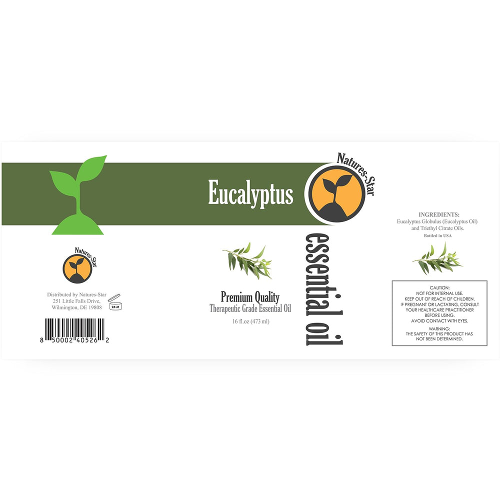 Natures-Star eucalyptus oil for candle making, 16oz in amber bottle
