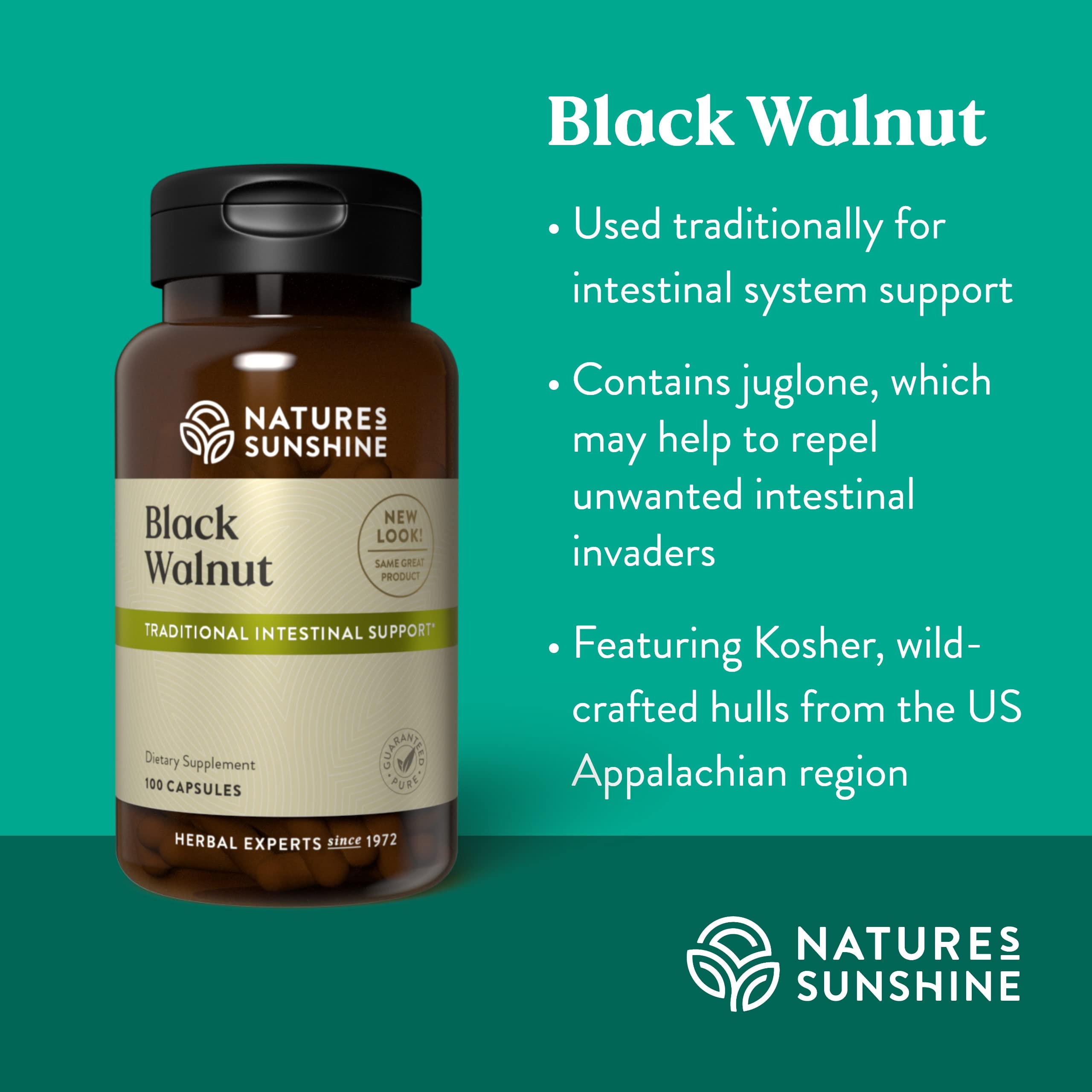 Nature's Sunshine branding on supplement bottle label