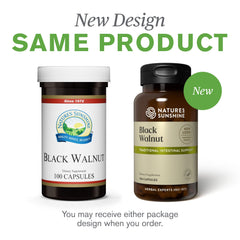 Nature's Sunshine Black Walnut product branding and bottle