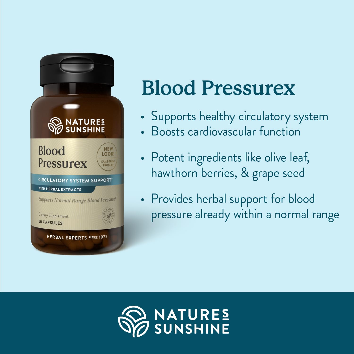 Nature's Sunshine Blood Pressurex capsules close-up