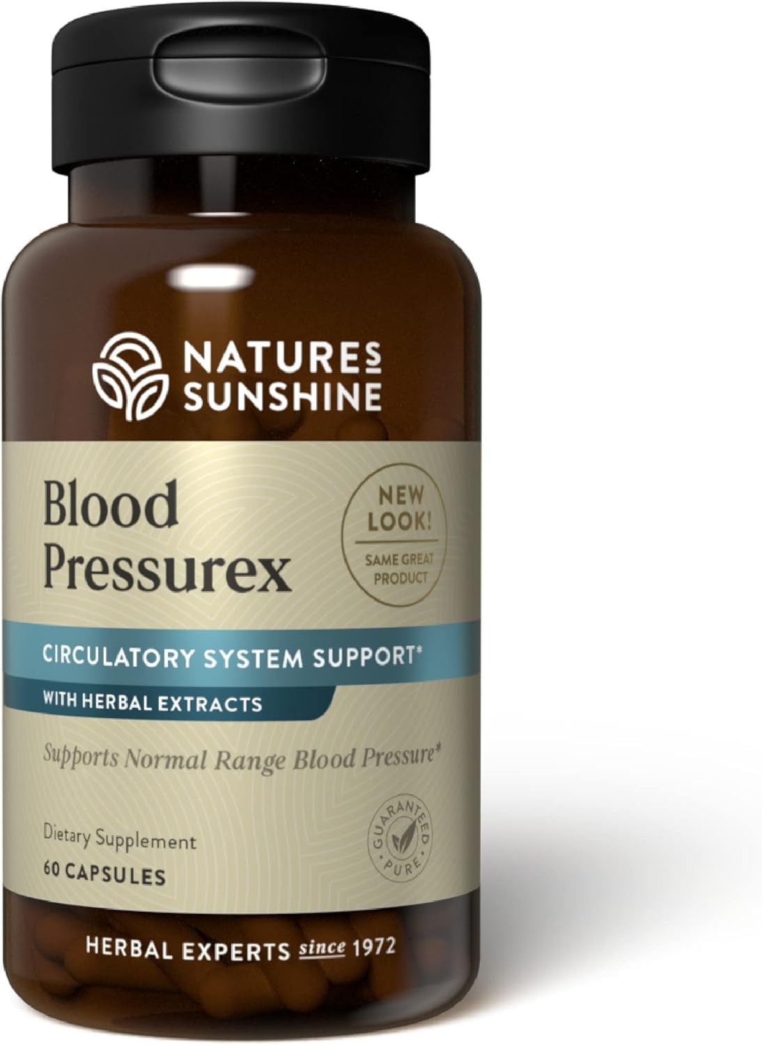 Nature's Sunshine Blood Pressurex bottle-front promotes daily wellness within normal range