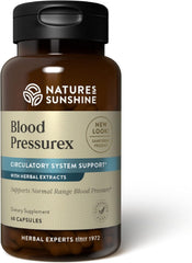 Nature's Sunshine Blood Pressurex bottle-front promotes daily wellness within normal range