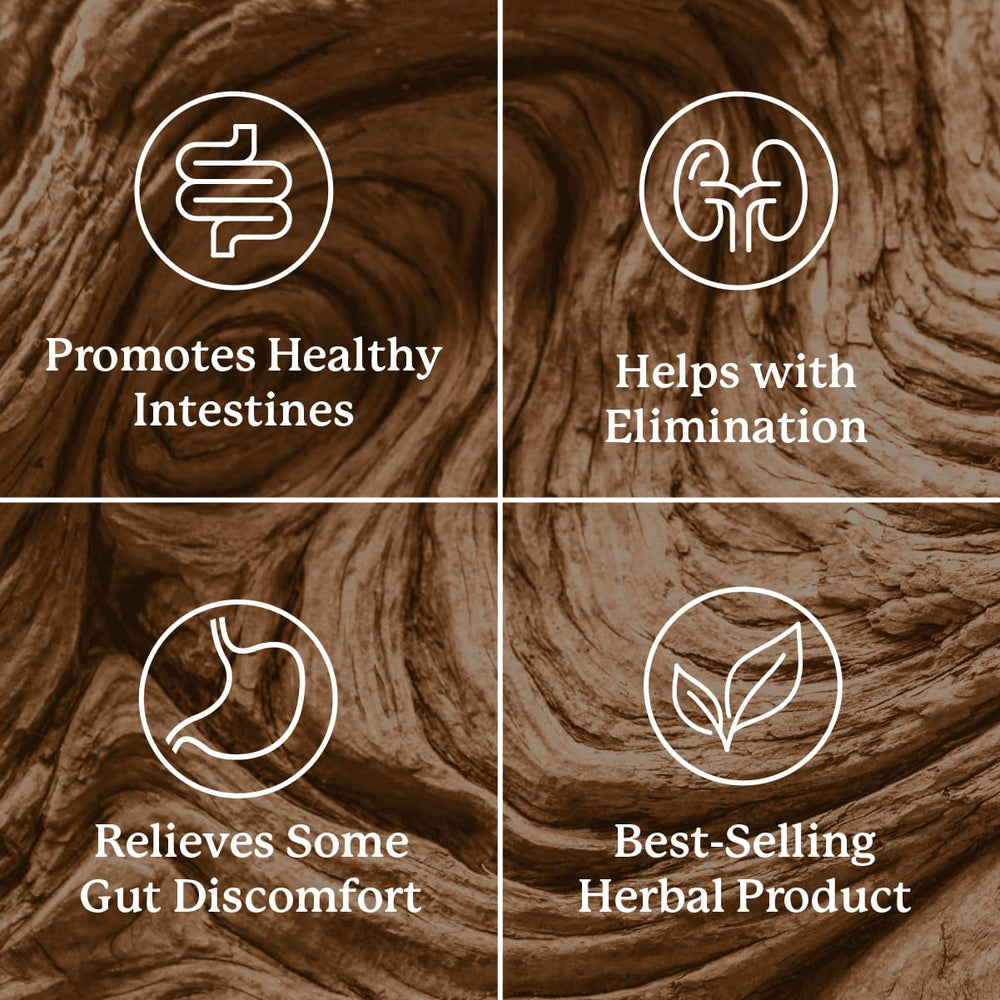 Nature's Sunshine Cascara Sagrada capsules package on a counter suggesting healthy routine.