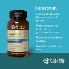 Nature's Sunshine Colostrum container with 60 capsules
