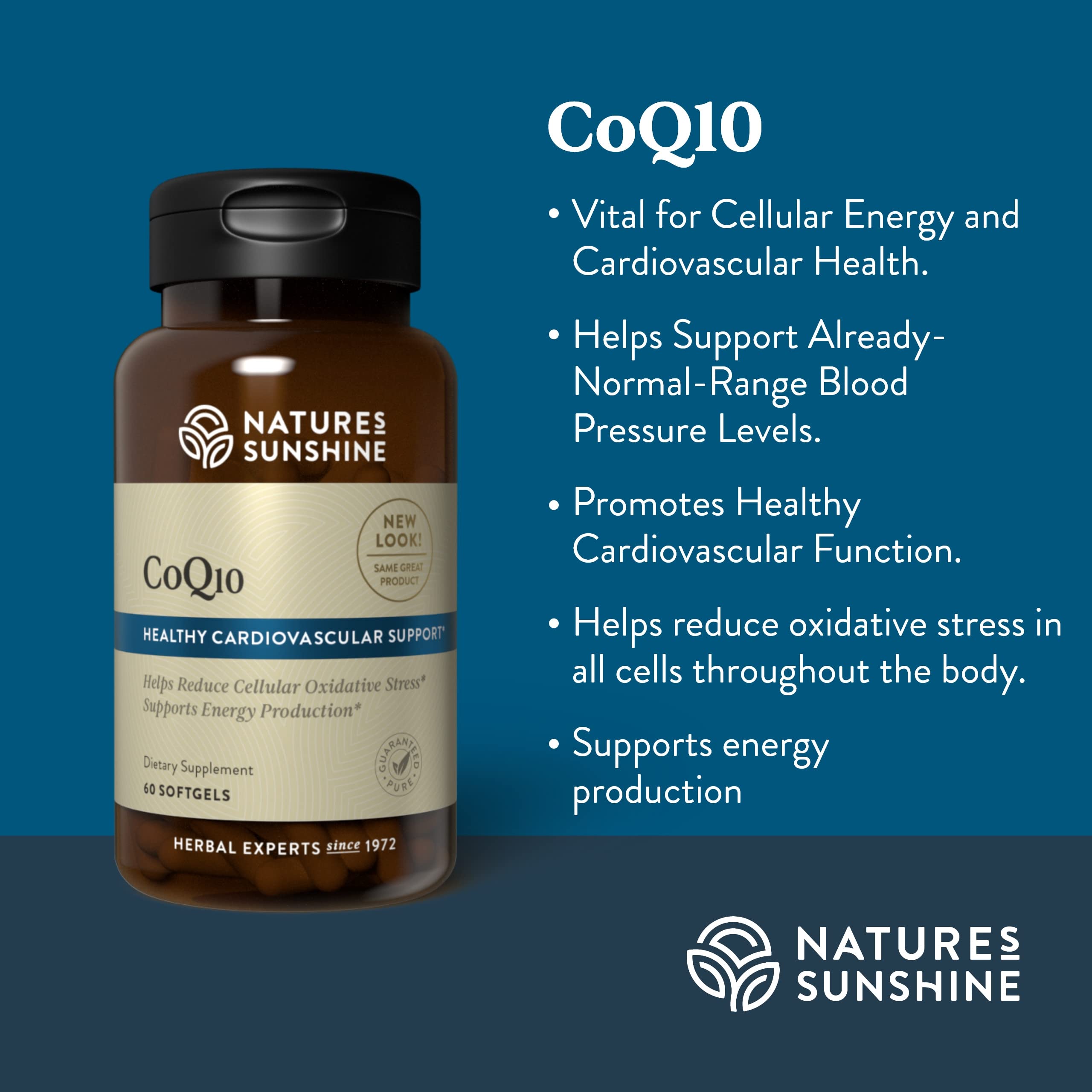 CoQ10-60 Softgel Capsules on white background