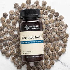 Supplement facts indicating 25 mg iron per tablet