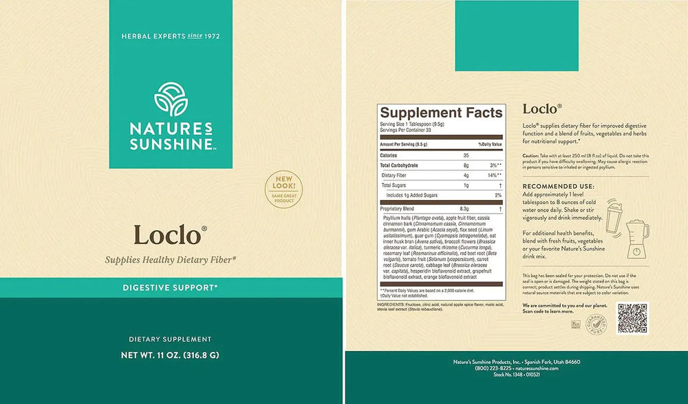Nature's Sunshine Loclo packaging and label