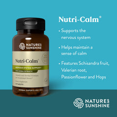 Packaging display featuring Nutri-Calm suggests a simple daily calm routine.