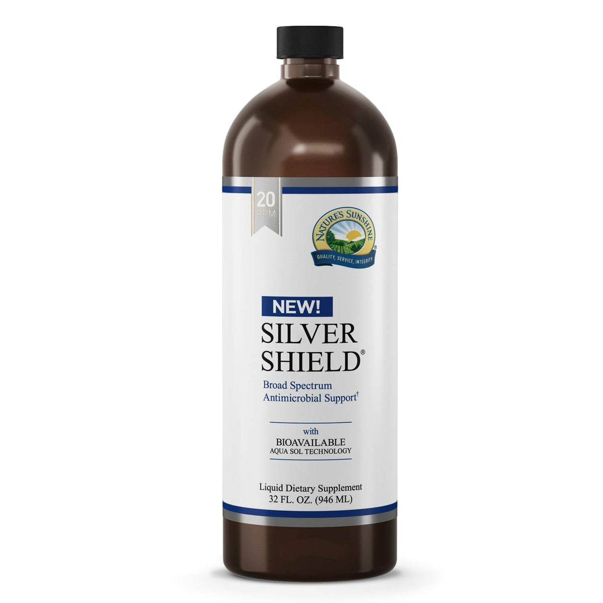 Nature's Sunshine Silver Shield Liquid bottle 32 fl oz front view