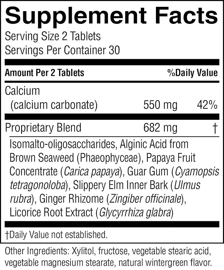 Nature's Sunshine Stomach Comfort alginic acid focus suggests acid-neutralizing benefits