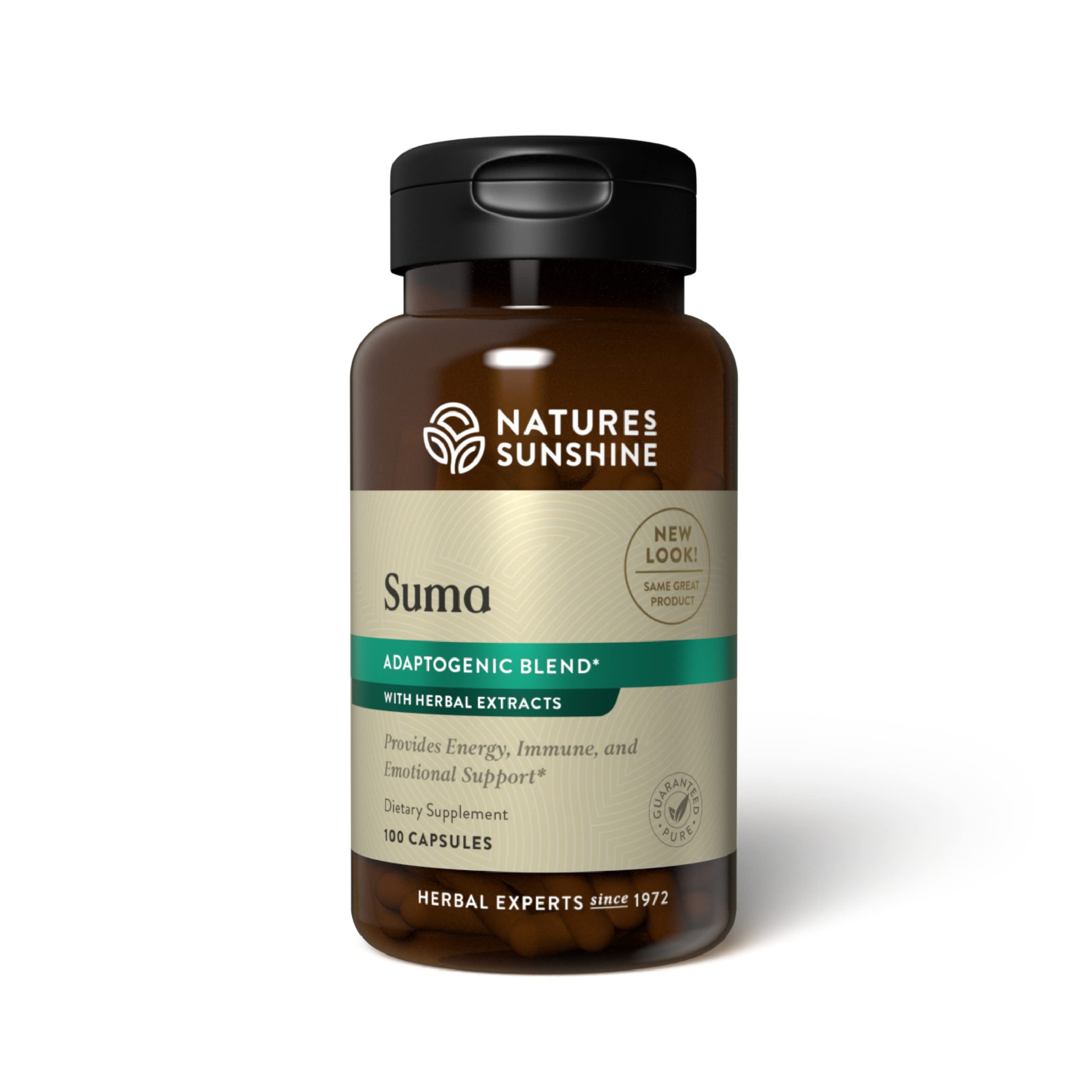 Front view of Nature's Sunshine Suma Combination bottle showing 100 capsules