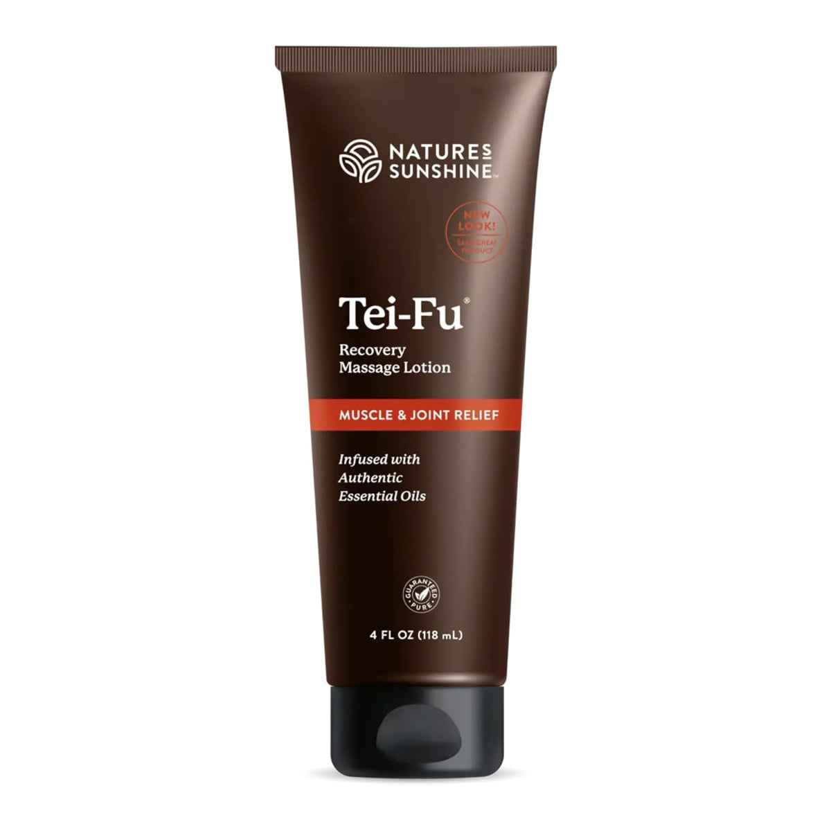 Nature's Sunshine Tei-Fu Recovery Massage Lotion bottle and packaging