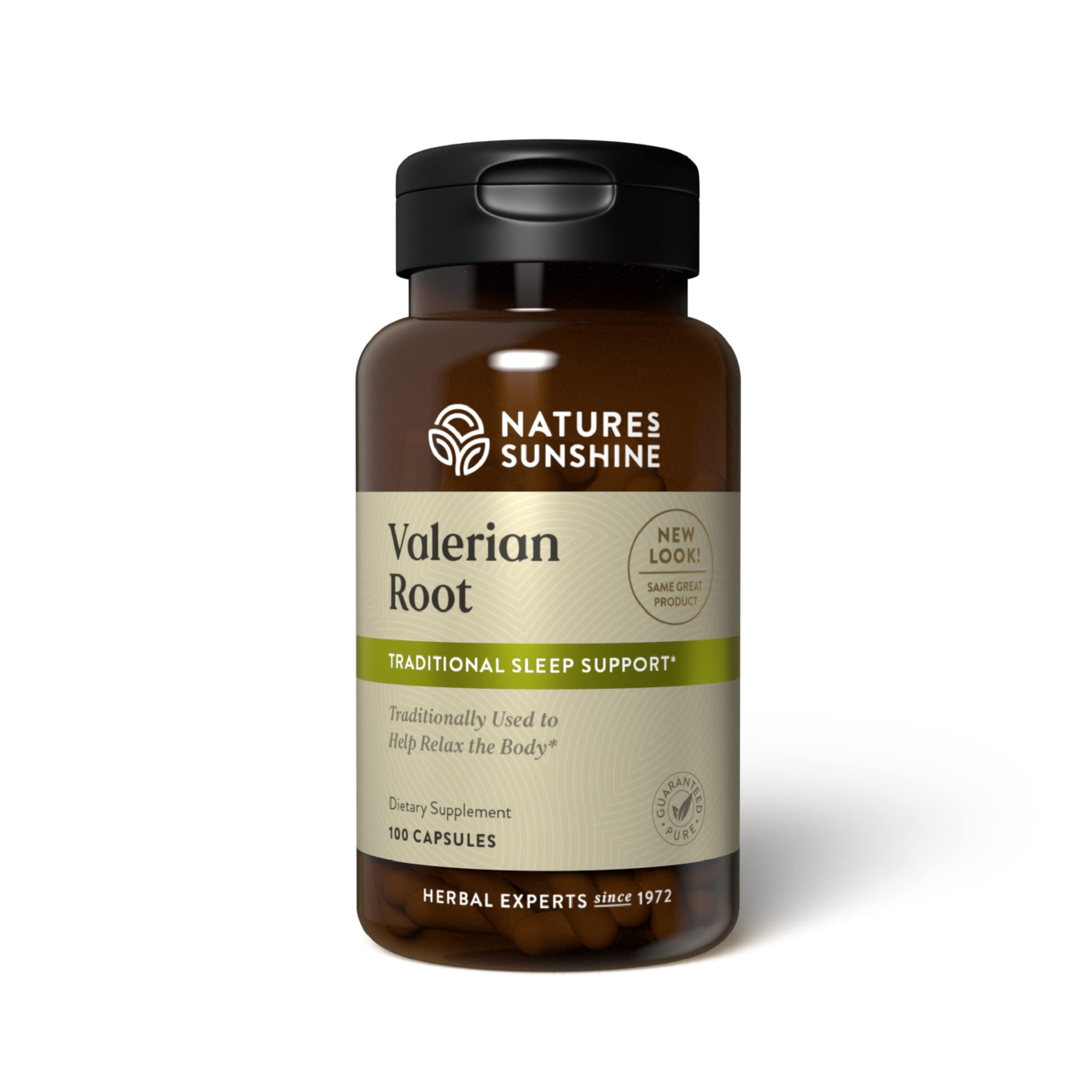 Nature's Sunshine Valerian Root 100 Capsules bottle with label