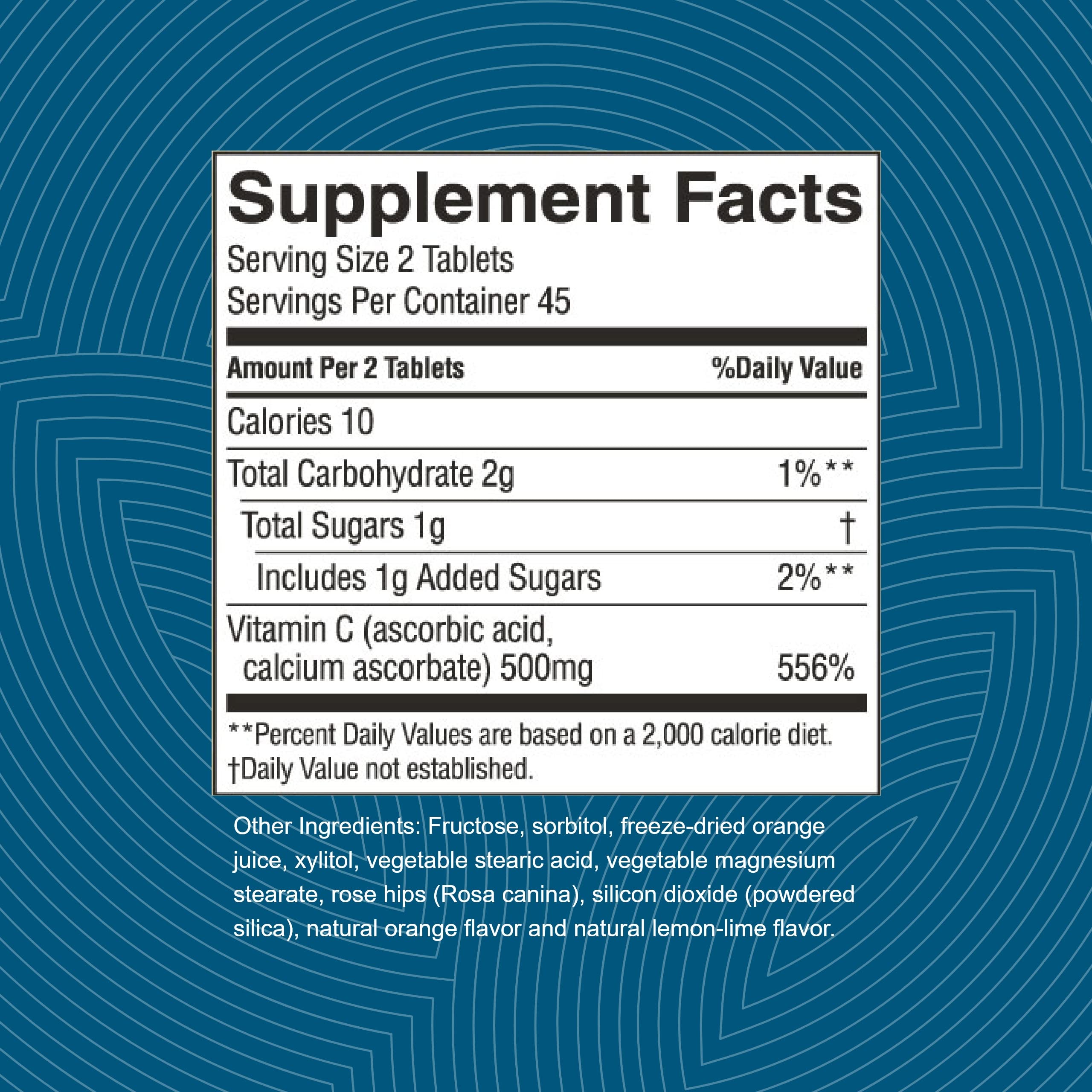 Packaging of Nature's Sunshine Vitamin C chewables with natural flavors