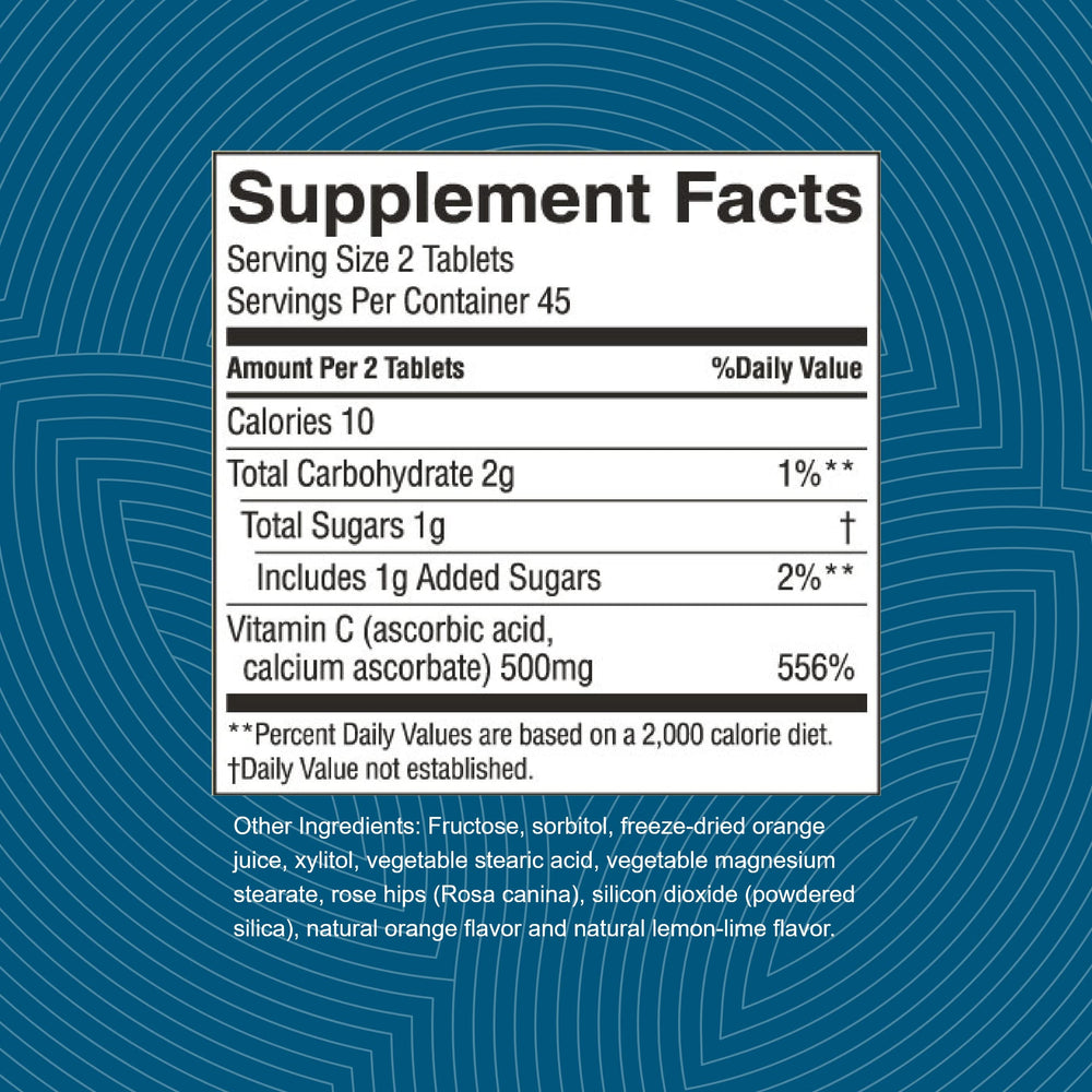 Packaging of Nature's Sunshine Vitamin C chewables with natural flavors
