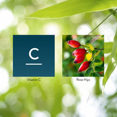 Natural ingredients such as citrus flavors, rose hips, and calcium ascorbate