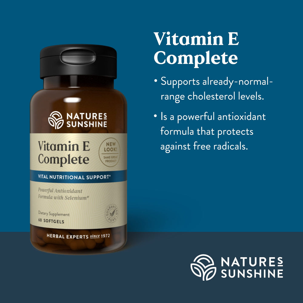 Nature's Sunshine Vitamin E Complete packaging close-up