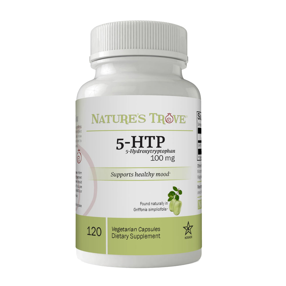 Nature's Trove 5-HTP bottle on a white background