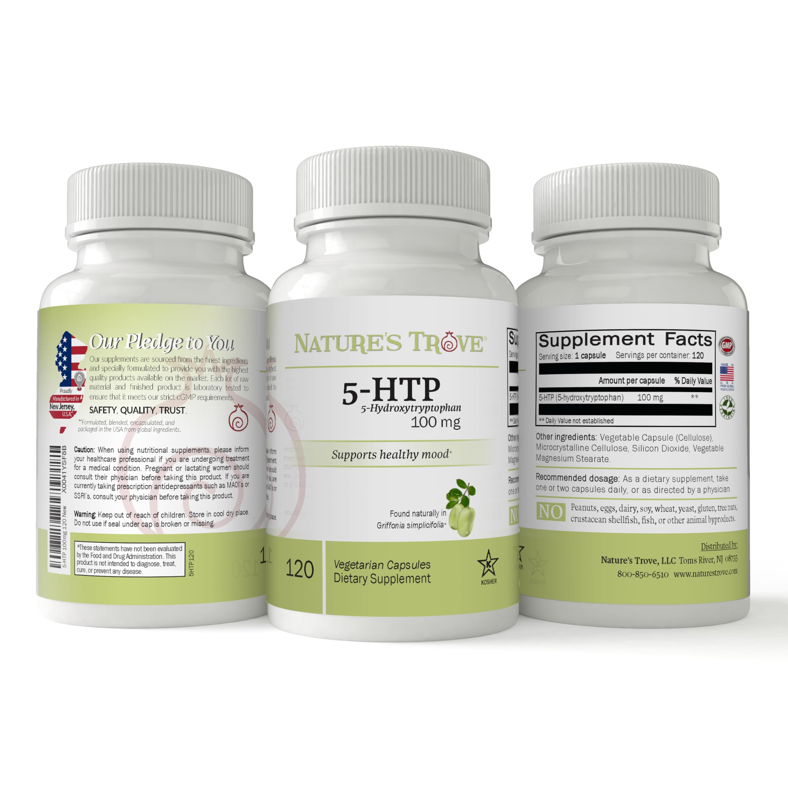 Lab-tested potency and purity seal for Nature's Trove 5-HTP