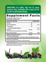 Berry-flavored Nature's Truth Black Elderberry Gummies serving
