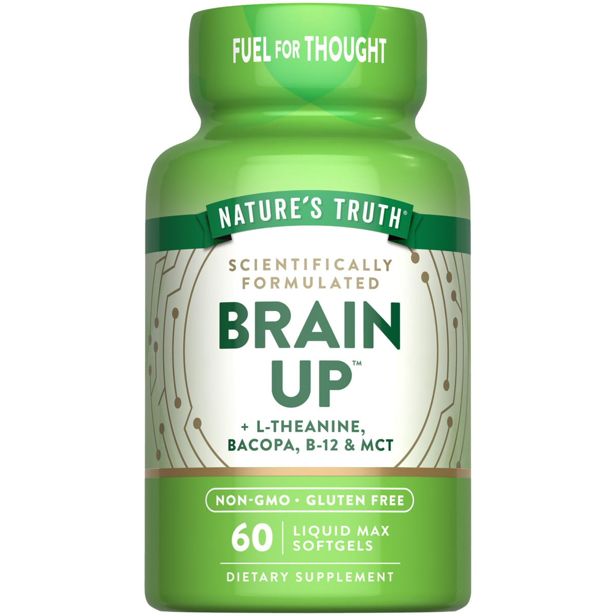 Nature's Truth Brain Up Softgels bottle with L-Theanine, Bacopa & MCT