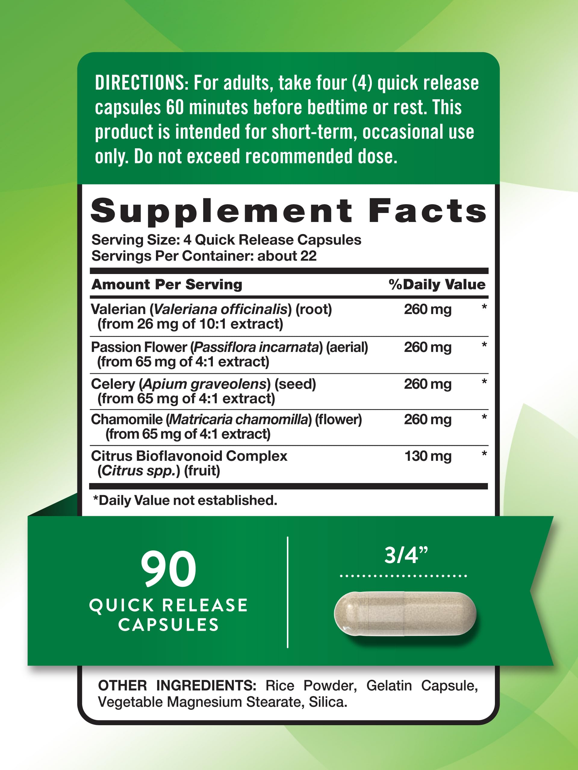 Close-up of Nature's Truth Calm Caps bottle