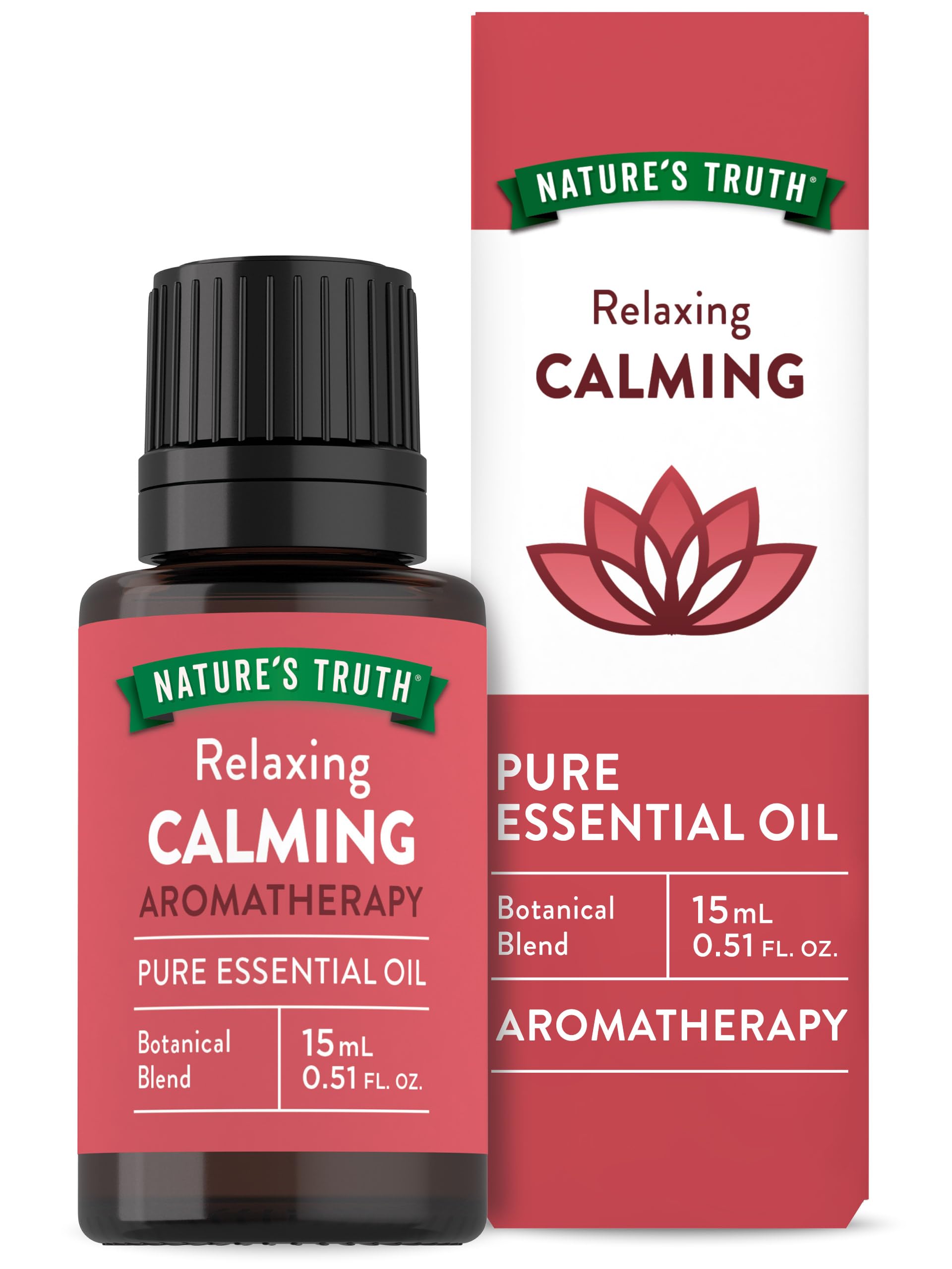 15 mL bottle of Nature's Truth Calming Essential Oil for diffusers and aromatherapy