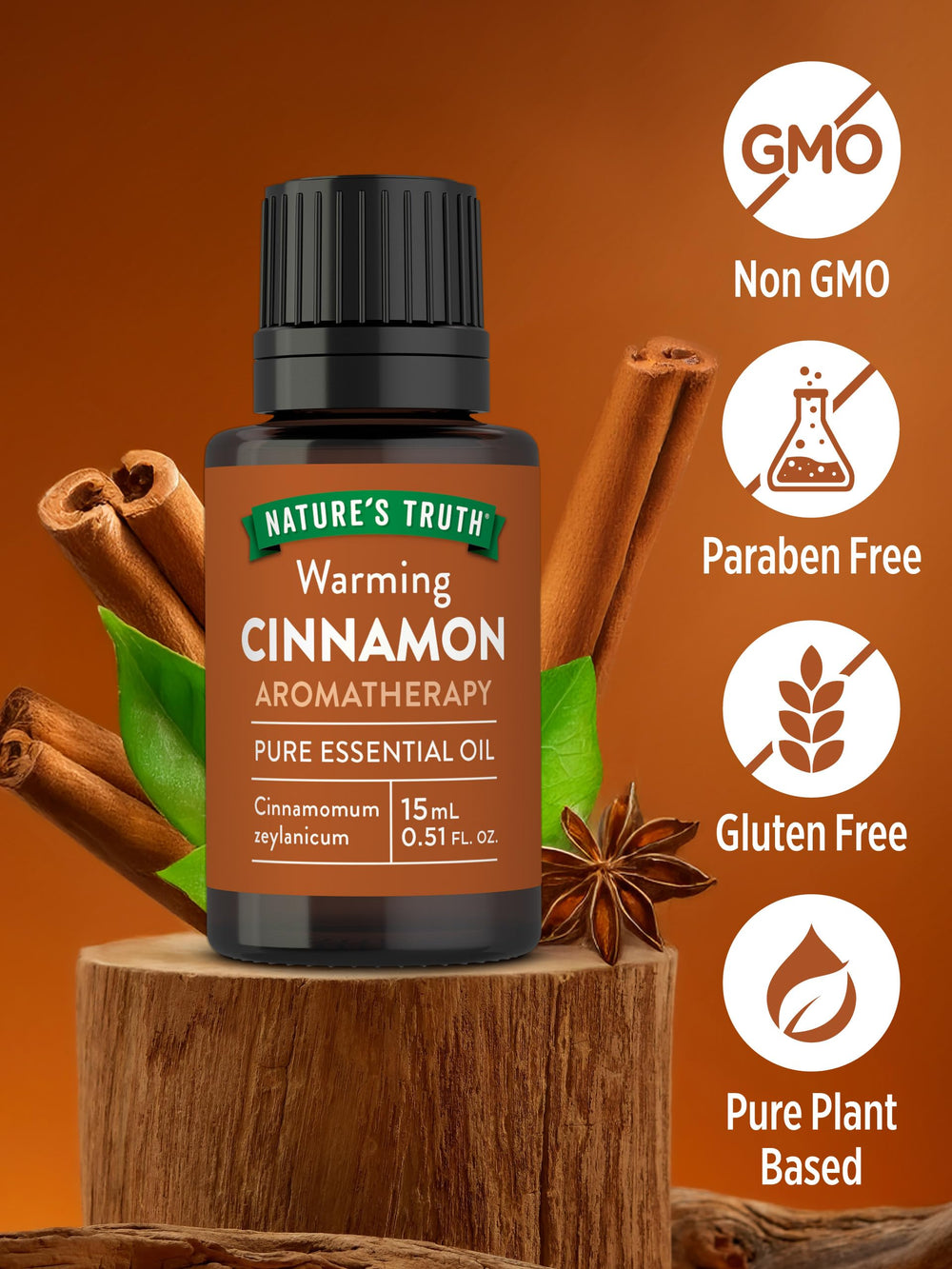 Aromatherapy diffuser releasing cinnamon essential oil aroma