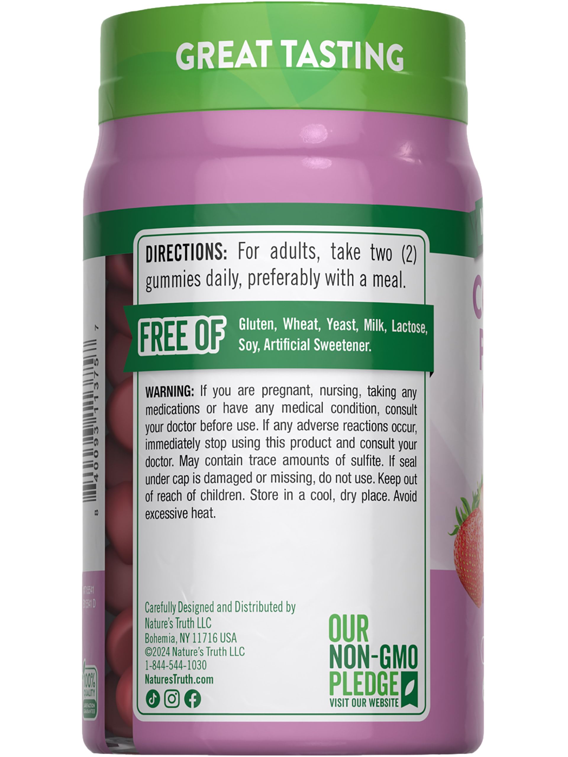 Lifestyle image of a woman taking Nature's Truth collagen gummies