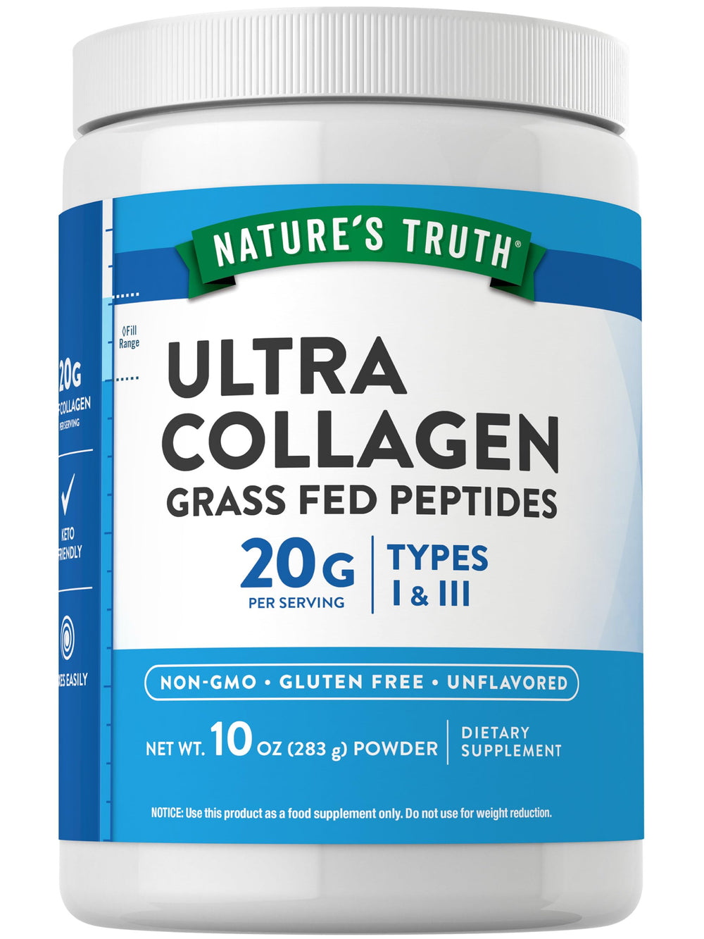 Nature's Truth Collagen Peptides Powder Unflavored packaging front