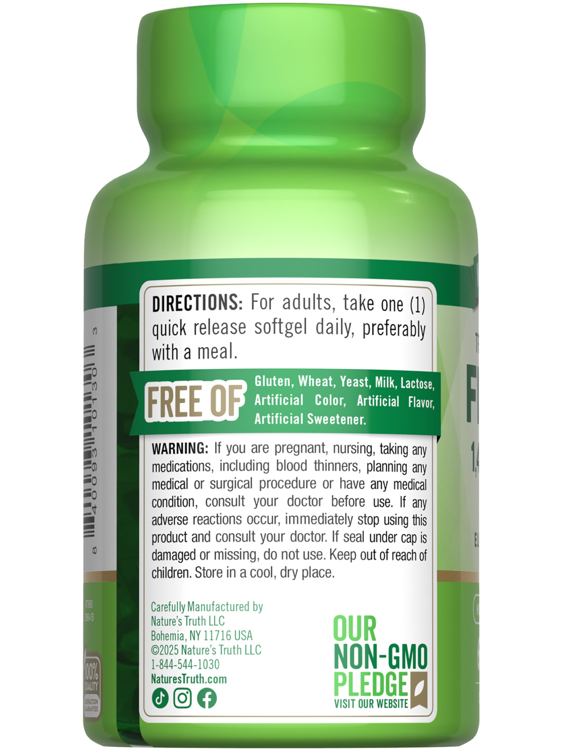 Product features highlighting gluten-free and non-GMO attributes