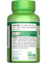Product features highlighting gluten-free and non-GMO attributes