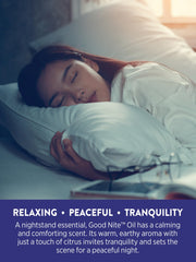 Topical application of Good Nite essential oil with carrier oil