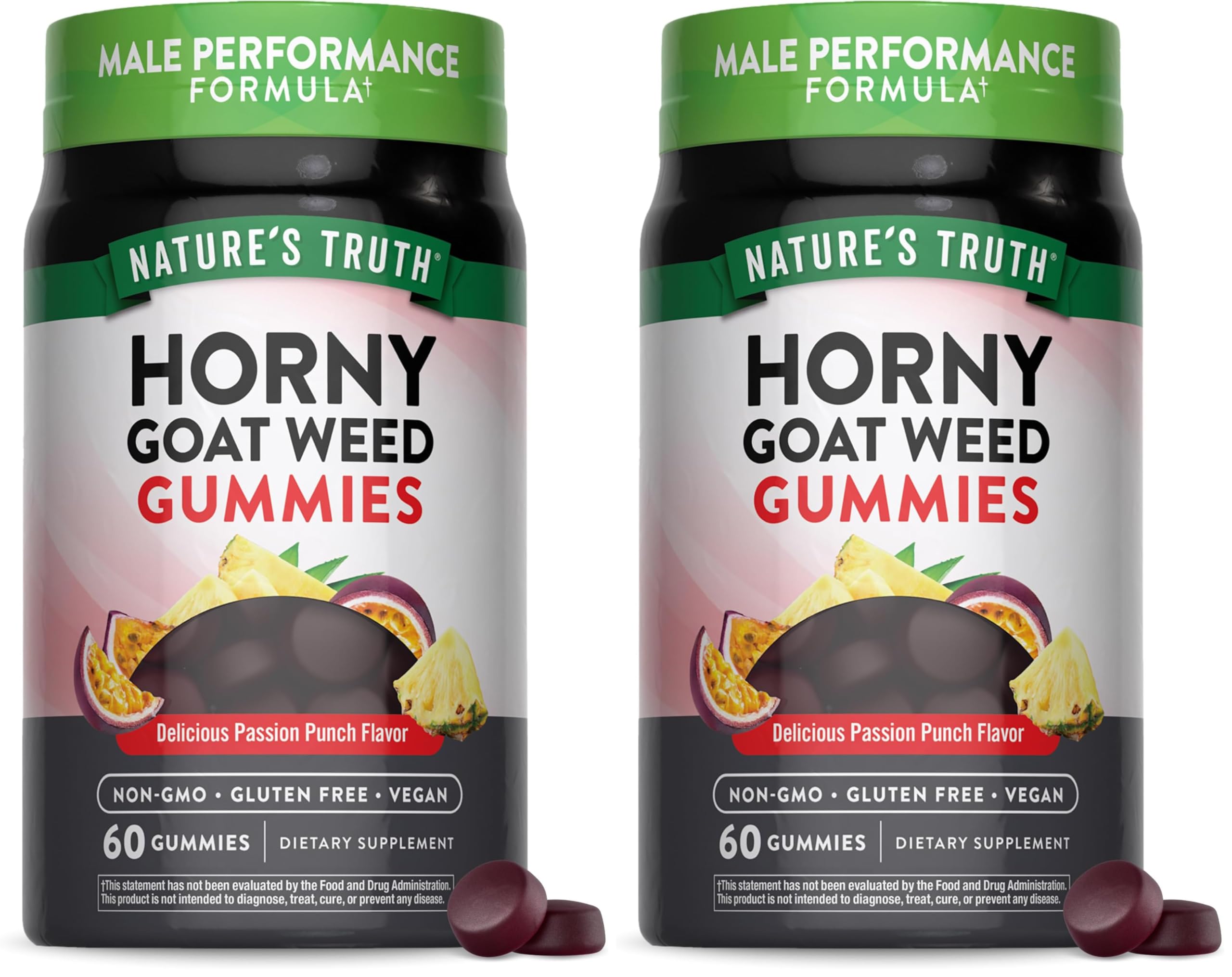 Front view of Nature's Truth Horny Goat Weed Gummies 60-count (Pack 2)