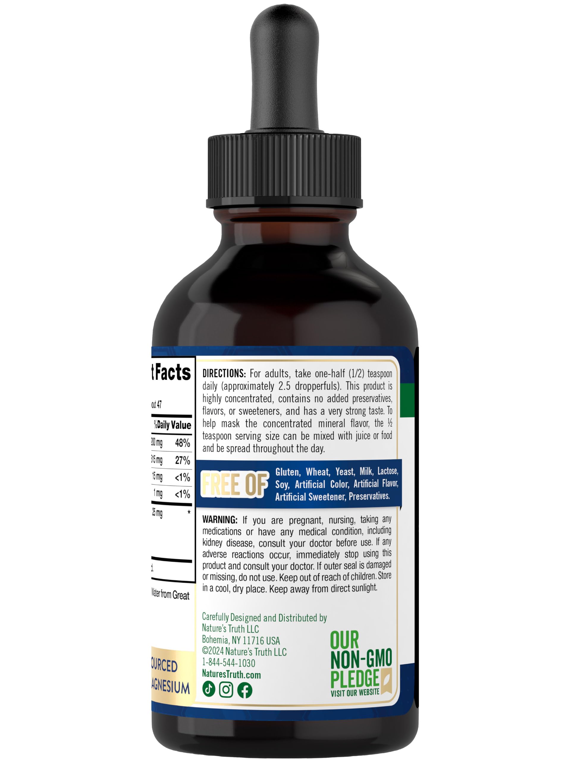 Back/sidest of bottle showing supplement facts