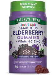 Nature's Truth Kids Elderberry Gummies bottle front view – 50 count