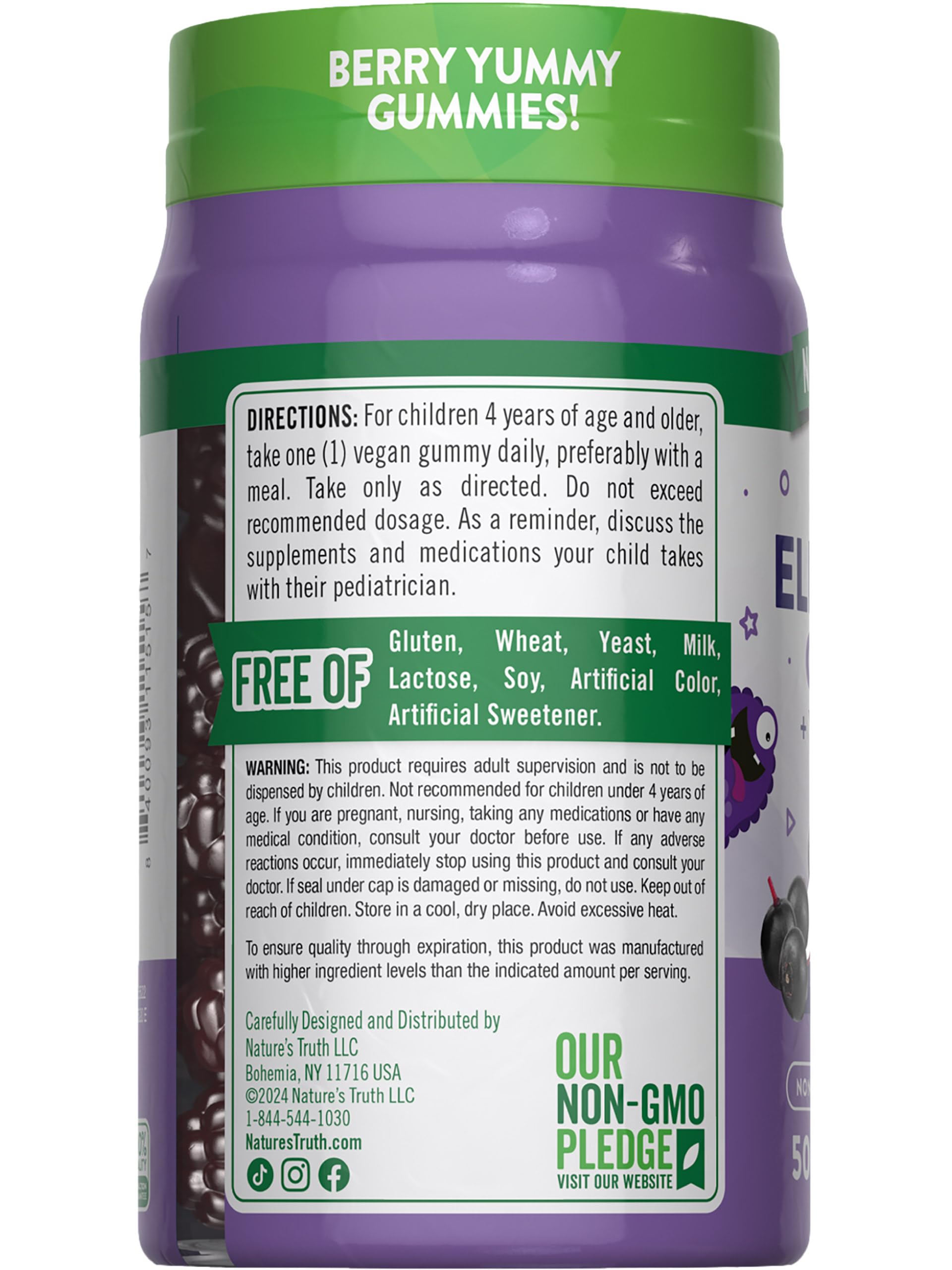 Overall product shot of Nature's Truth Kids Elderberry Gummies