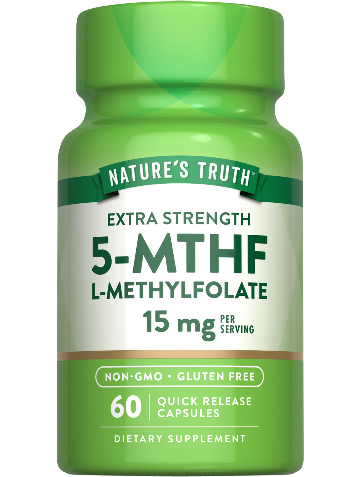 Nature's Truth L-Methylfolate 15 mg bottle with 60 quick-release capsules