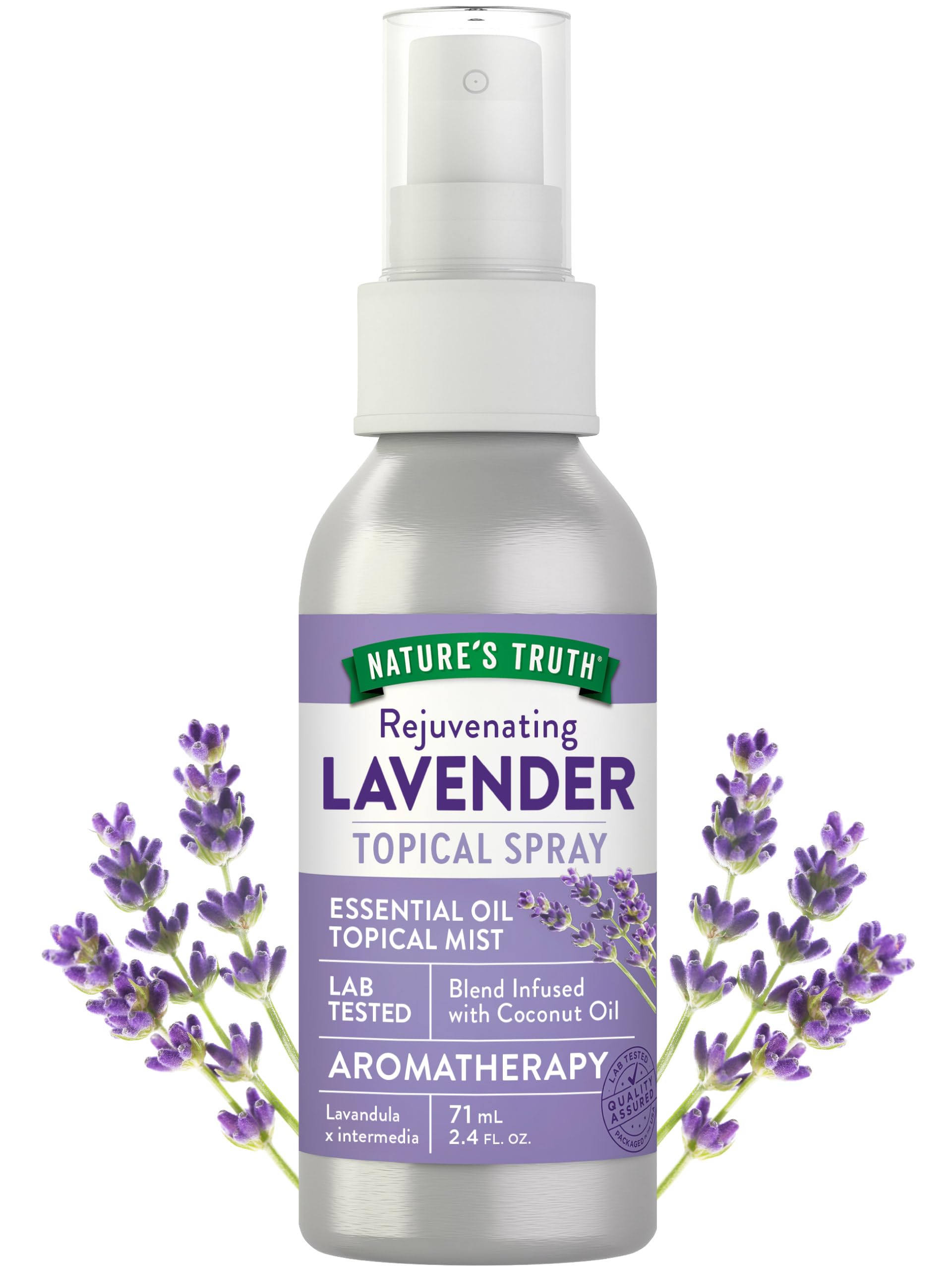 Nature's Truth Lavender Essential Oil Spray bottle 2.4 oz – front view