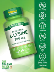 Free-from statement on Nature's Truth L-Lysine label