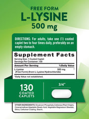 Gluten-free and Non-GMO L-Lysine supplement information