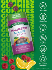 Nutrition label for Nature's Truth Magnesium Gummies Pack 2