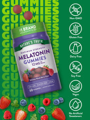 Close-up of Nature's Truth Melatonin Gummies mixed berry flavor