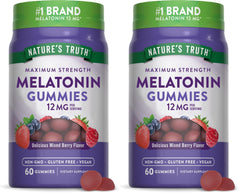 Front view of Nature's Truth Melatonin Gummies 12mg Mixed Berry Pack 2