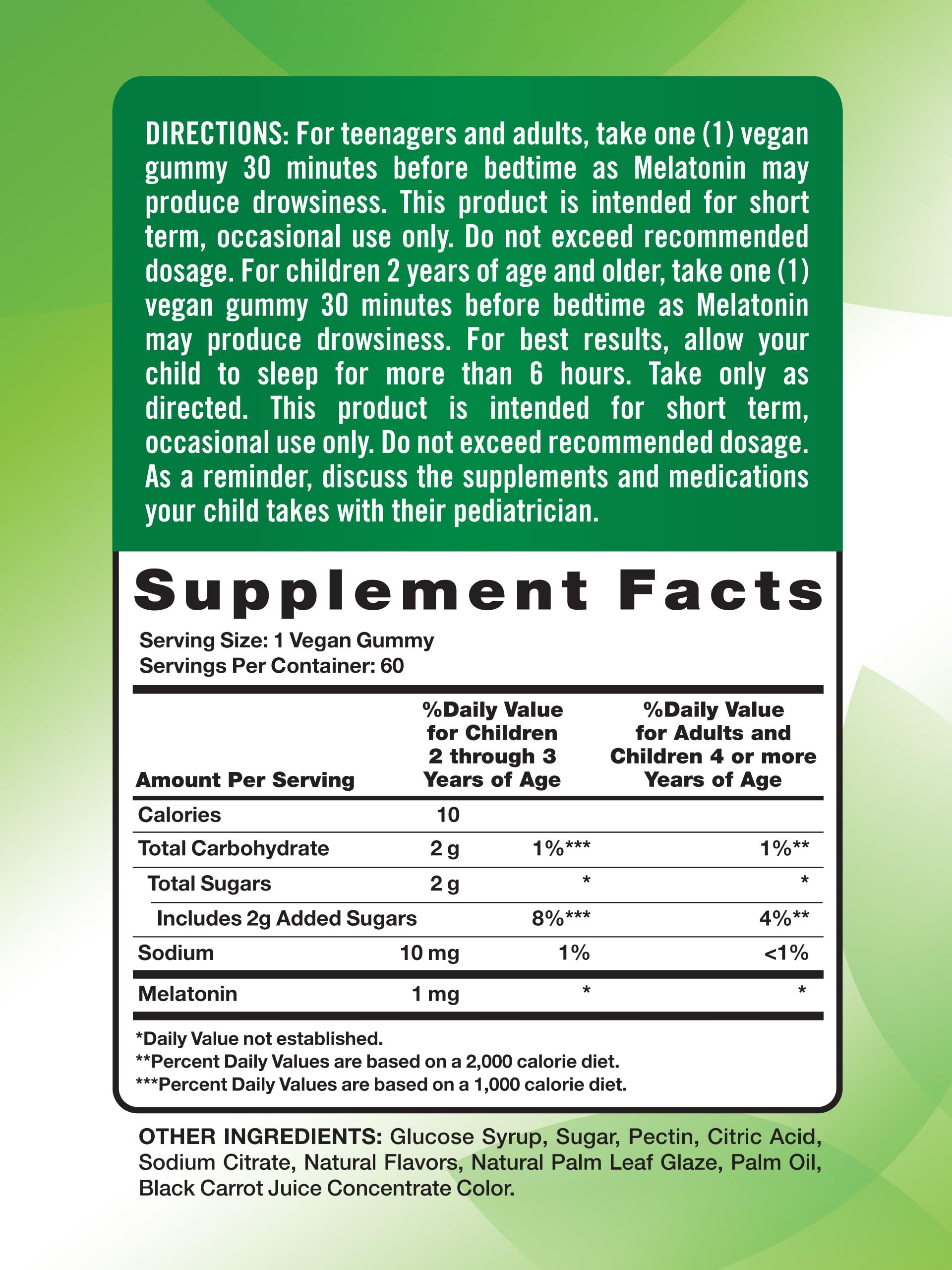 Nature's Truth Melatonin Gummies bottle with label