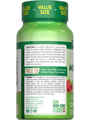 Bottle front and back view of Nature's Truth Melatonin Tablets