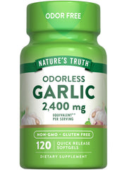 Nature's Truth Odorless Garlic 2400 mg bottle with 120 softgels