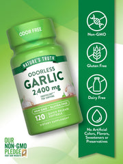 Box and bottle packaging for Nature's Truth Odorless Garlic 2400 mg